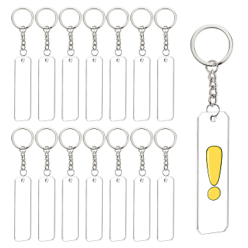 BENECREAT DIY Keychain Making Kits, Including Acrylic Big Pendants, 304 Stainless Steel Open Jump Rings, Iron Split Key Rings, Platinum & Stainless Steel Color, 70pcs/Box