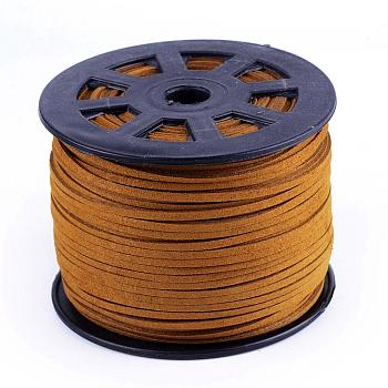 Faux Suede Cords, Faux Suede Lace, Sandy Brown, 1/8 inch(3mm)x1.5mm, about 100yards/roll(91.44m/roll), 300 feet/roll