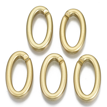 Opaque Spray Painted Acrylic Linking Rings, Quick Link Connectors, for Cable Chains Making, Oval, Gold, 35x19x6mm, Inner Diameter: 26x10mm, about 240pcs/500g