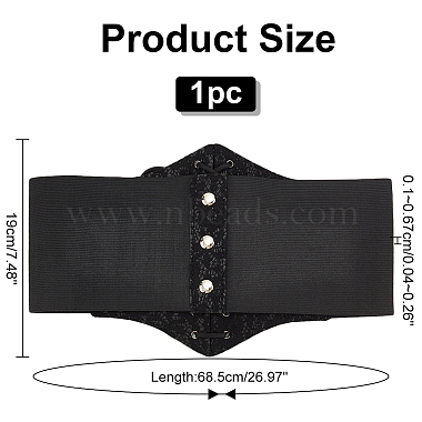 WADORN 1Pc PU Leather Wide Elastic Corset Belts(AJEW-WR0002-01C)-2