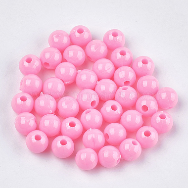 6mm HotPink Round Plastic Beads
