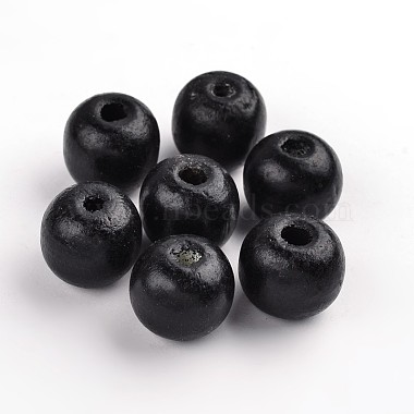 19mm Black Round Wood Beads