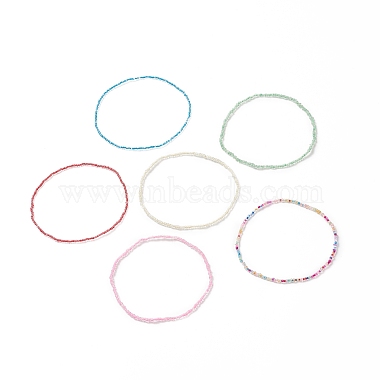 Glass Seed Beads Stretch Anklets Set(AJEW-AN00509)-4
