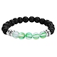 Synthetic Moonstone & Natural Lava Rock Round Beaded Stretch Bracelet(BJEW-SW00060-03)-1