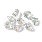 100Pcs Electroplate Glass Beads, Cat Shape, Faceted, Honeydew, 7x6x4.5mm, Hole: 1mm, 100pcs/set(EGLA-P060-01A-HR01)