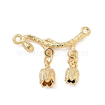 Brass Pendants, Flower Charms, Real 18K Gold Plated, 17x23x4.5mm, Hole: 1.3mm(KK-A286-11G)