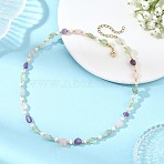 Women's Natural Mixed Stone Necklaces, Beaded Necklaces, Nuggets, Golden, 15.75 inch(40cm)(NJEW-JN06492)