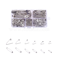 Iron Safety Pins, Platinum, 22~56x5~11x2~3mm, Pin: 0.5~1mm, 220pcs/box(NEED-YW0001-04)