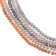 5Strands 5 Colors Electroplate Glass Beads Strands, Round, Mixed Color, 3mm, Hole: 0.5mm, about 295~297pcs/strand, 26.77''(68cm), 1strand/color(EGLA-SZ0001-16)