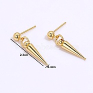 Stainless Steel Cone Pendant Stud Earrings, Golden, 23x4mm(VC7524)