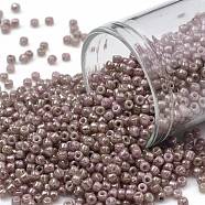 TOHO Round Seed Beads, Japanese Seed Beads, (1201) Opaque Beige Pink Marbled, 11/0, 2.2mm, Hole: 0.8mm, about 5555pcs/50g(SEED-XTR11-1201)