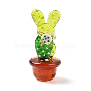 Glass Cactus Display Decorations, Micro Landscape Garden Dollhouse Accessories Pretending Prop Decor, Colorful, 29.5x27.5x60.5mm(DJEW-B004-07)