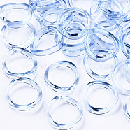 Transparent Acrylic Finger Rings, Twist, Light Sky Blue, US Size 6 3/4(17.1mm)(X-RJEW-T010-01B)