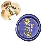 Wax Seal Brass Stamp Head, for Wax Seal Stamp, 1-Eye, 25x14.5mm(AJEW-WH0209-301)