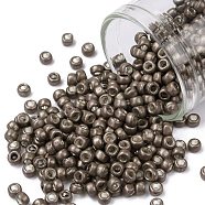 TOHO Round Seed Beads, Japanese Seed Beads, Frosted, (556F) Matte Galvanized Mauve, 8/0, 3mm, Hole: 1mm, about 1110pcs/50g(SEED-XTR08-0556F)