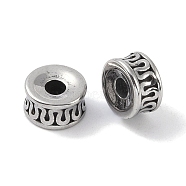 316 Surgical Stainless Steel Spacer Beads, Flat Round, Antique Silver, 8x4.5mm, Hole: 2.5mm(STAS-P362-18AS)