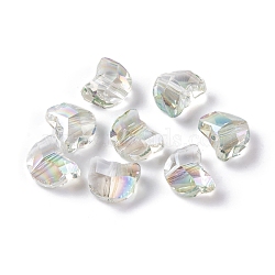 100Pcs Electroplate Glass Beads, Cat Shape, Faceted, Honeydew, 7x6x4.5mm, Hole: 1mm, 100pcs/set(EGLA-P060-01A-HR01)