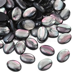 Resin Cabochons, Imitation Shell, Oval, Black, 18x13x4mm(X-CRES-J038-13x18mm-02)