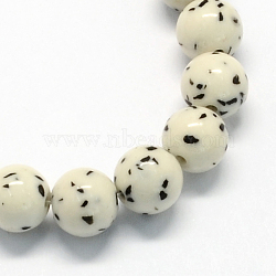 Synthetic Gemstone Beads Strands, Imitation Buddhist Bodh, Round, White, 12mm, Hole: 1.5mm, about 33pcs/strand, 15.7 inch(G-R271-12mm-Y29)