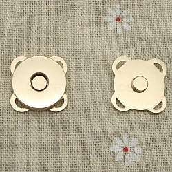 Alloy Magnetic Buttons Snap Magnet Fastener, Flower, for Cloth & Purse Makings, Rose Gold, 18mm 2pcs/set(X-PURS-PW0005-066B-RG)