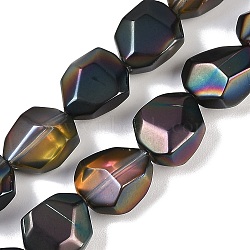 Electroplate Glass Beads Strands, Frosted, Faceted Polygon, Black, 12.5x9.5x7mm, Hole: 1mm, about 50pcs/strand, 23.86 inch(60.6cm)

(EGLA-C009-01A-HP01)