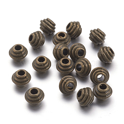 Tibetan Style Alloy Spacer Beads, Rondelle, Lead Free & Nickel Free & Cadmium Free, Antique Bronze, 5x6.5mm, Hole: 2.5mm(MLF5166Y-NF)