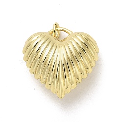Rack Plating Brass Pendants, Cadmium Free & Lead Free,  Long-Lasting Plated, Hollow Heart, Real 18K Gold Plated, 26x25x12mm, Hole: 4mm(KK-M276-03G)