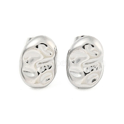 Non-Tarnish Oval 304 Stainless Steel Ear Studs, Stud Earrings for Women, Stainless Steel Color, 14x10mm(EJEW-L290-003P)