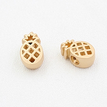 Alloy Beads, Pineapple, Matte Gold Color, 15.9x9.8mm