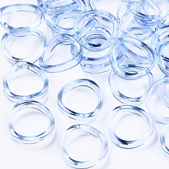 Transparent Acrylic Finger Rings, Twist, Light Sky Blue, US Size 6 3/4(17.1mm)
