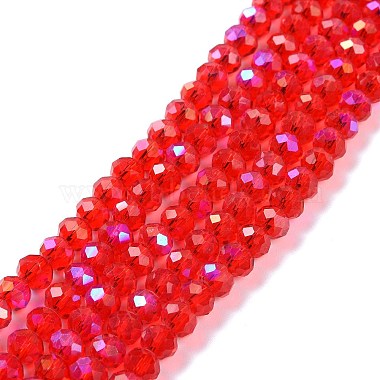 10mm FireBrick Rondelle Glass Beads
