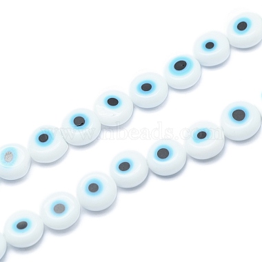 White Evil Eye Lampwork Beads