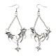Alloy Bat Wing with Cross Dangle Earrings for Halloween(EJEW-G349-01AS)-2