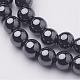 6MM Black AAA Grade Round Non-Magnetic Synthetic Hematite Beads Strands(X-G-H1072-1)-1