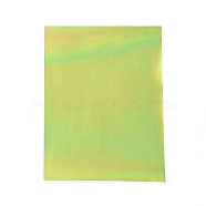 A5 Laser Holographic Rainbow Mirrored PU Leather Fabric, for Craft Cloth DIY Materia, Green Yellow, 20.5x15.3x0.08cm(AJEW-WH0148-33A)
