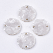 Cellulose Acetate(Resin) Links Connectors, Flat Round, Gainsboro, 17.5x2.5mm, Hole: 1.5mm(KY-S158-66A-B03)