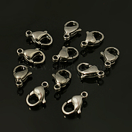 304 Stainless Steel Lobster Claw Clasps, Parrot Trigger Clasps, Stainless Steel Color, 16x10.5x4.7mm, Hole: 1.8mm(STAS-G035-I)