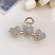 Heart Alloy Rhinestone Large Claw Hair Clips, for Women Girls Thick Hair, Crystal, 105mm(PW23032116566)