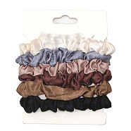 Cloth Elastic Hair Accessories, for Girls or Women, Scrunchie/Scrunchy Hair Ties, Mixed Color, 120mm, 6pcs/set(OHAR-PW0007-46F)