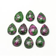 Natural Ruby in Zoisite Cabochons, Dyed, teardrop, 17~18x12~13x5mm(G-R417-13x18-50)