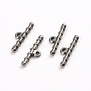 304 Stainless Steel Toggle Clasps Parts, Bar, Stainless Steel Color, 22x6x2.5mm, Hole: 1.6mm(STAS-D142-05C-P)