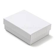 Cardboard Jewelry Packaging Boxes, with Sponge Inside, for Rings, Small Watches, Necklaces, Earrings, Bracelet, Rectangle, White, 8.9x6.85x3.1cm(CON-H019-01C)