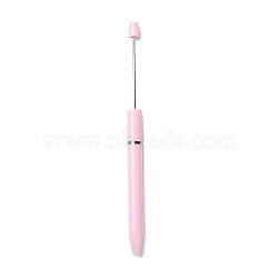 Plastic Beadable Pens, Ball-Point Pen, for DIY Personalized Pen, Pink, 161x10mm(DIY-Q036-01A)