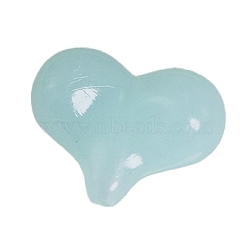 Acrylic Beads, Imitation Jelly, Heart, Pale Turquoise, 16.8x21.7x9mm, Hole: 1.5mm, about 315pcs/bag(FIND-PW0015-16B)