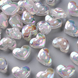 Transparent Acrylic Beads, Bead in Bead, AB Color, Heart, Lavender Blush, 13x17x9.5mm, Hole: 2.5mm, about 420pcs/500g(TACR-S152-08B-06)