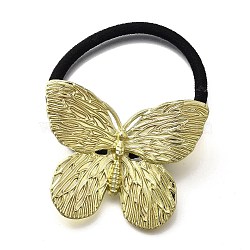 Elastic Hair Ties, Light Gold Alloy Ponytail Holder, Hair Accessories for Women & Girls, Butterfly, 40x49.5x2.5mm, Inner Diameter: 43~47.5mm(OHAR-K004-01G)