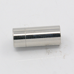 Smooth 304 Stainless Steel Magnetic Clasps, Column, Stainless Steel Color, 19mm, Hole: 6mm(STAS-K007-31)