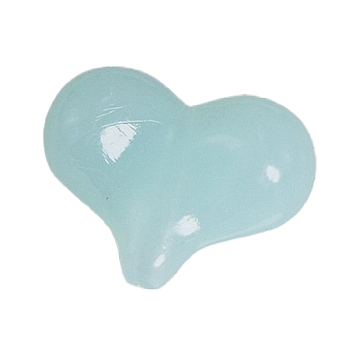 Acrylic Beads, Imitation Jelly, Heart, Pale Turquoise, 16.8x21.7x9mm, Hole: 1.5mm, about 315pcs/bag