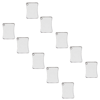 Unicraftale 304 Stainless Steel Pendants, Rectangle, Stamping Blank Tag, Stainless Steel Color, 18x12x1mm, Hole: 1.5mm