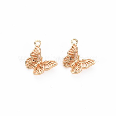 Real 18K Gold Plated Butterfly Brass Charms